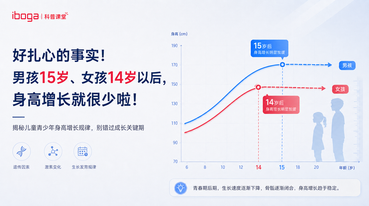 好扎心的事实！男孩15岁、女孩14岁以后，身高增长就很少啦！
